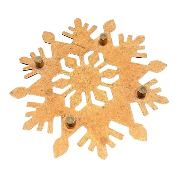 Copper finish snowflake kitchen trivet 4 rubber coated feet 10“ diameter. - Picture 7 of 9